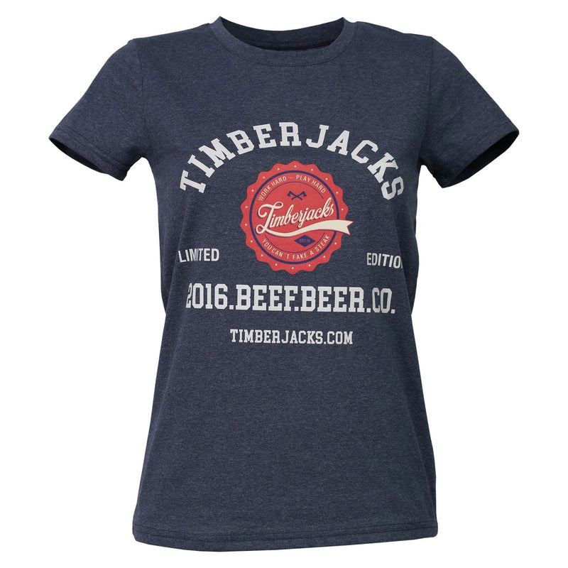 T-Shirt Beef Beer Co Women Indigo Recycled Cotton - timberjacks.store