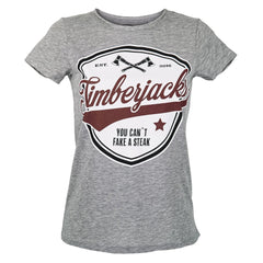 T-Shirt Can´t Fake Women Grey - timberjacks.store
