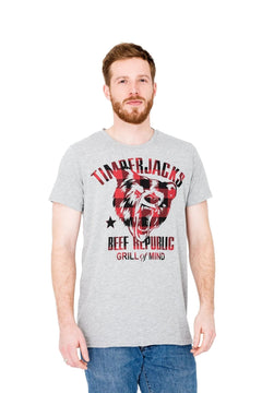 T-Shirt Grizzly Men Grey Check - timberjacks.store