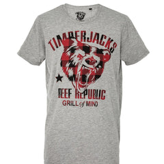 T-Shirt Grizzly Men Grey Check - timberjacks.store