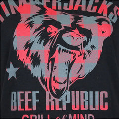 T-Shirt Grizzly Women Black Check - timberjacks.store