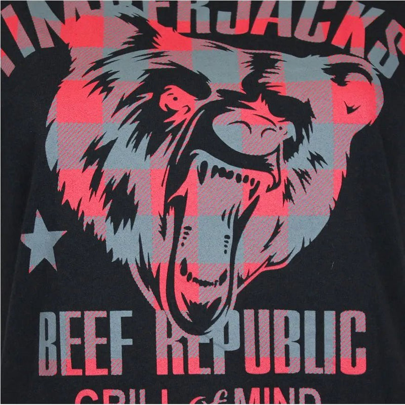 T-Shirt Grizzly Women Black Check - timberjacks.store