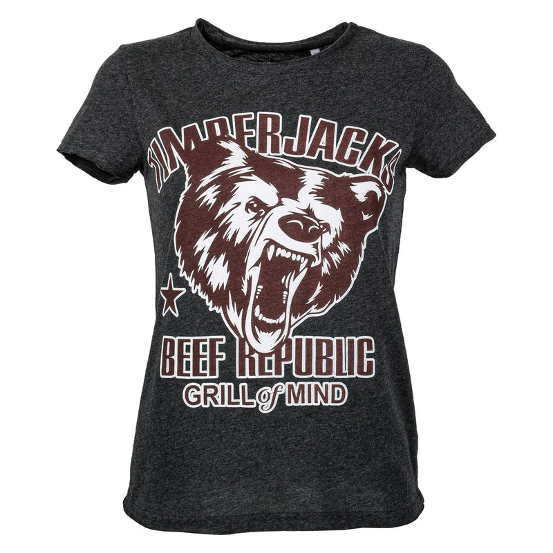 T-Shirt Grizzly Women Charcoal - timberjacks.store