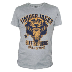 T-Shirt Mountain Lion Men Grey - timberjacks.store