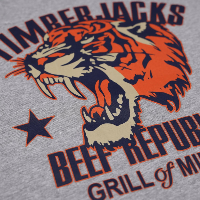 T-Shirt Tiger Women Ash Grey Recycled Cotton - timberjacks.store