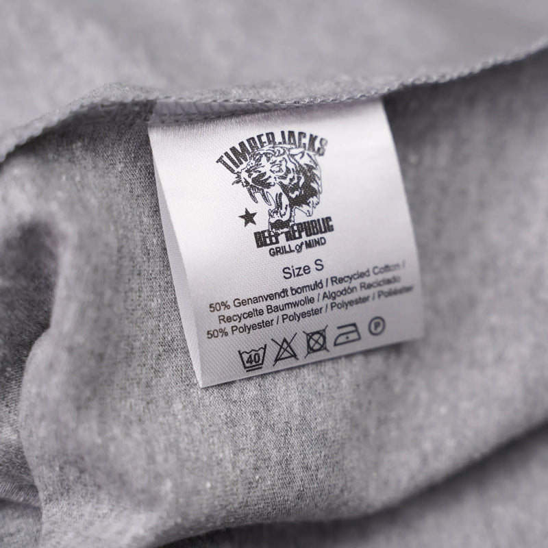 T-Shirt Tiger Women Ash Grey Recycled Cotton - timberjacks.store