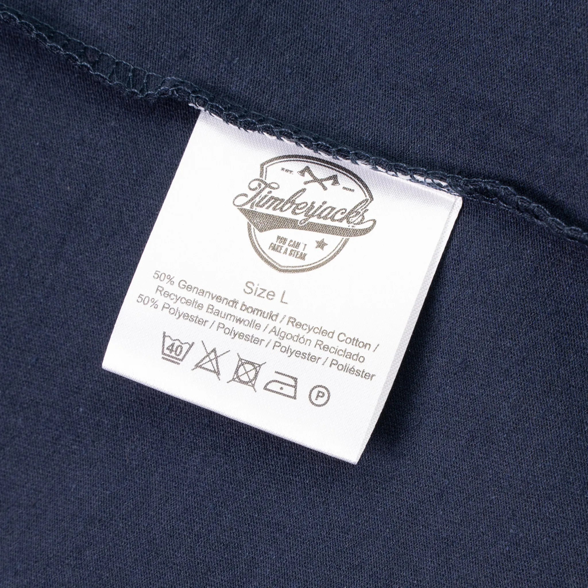T-Shirt Timberjacks Service Crew Men Dark Navy Recycled Cotton - timberjacks.store