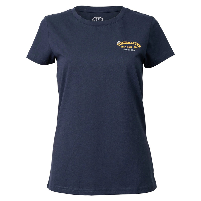 T-Shirt Timberjacks Service Crew Women Dark Navy Recycled Cotton - timberjacks.store