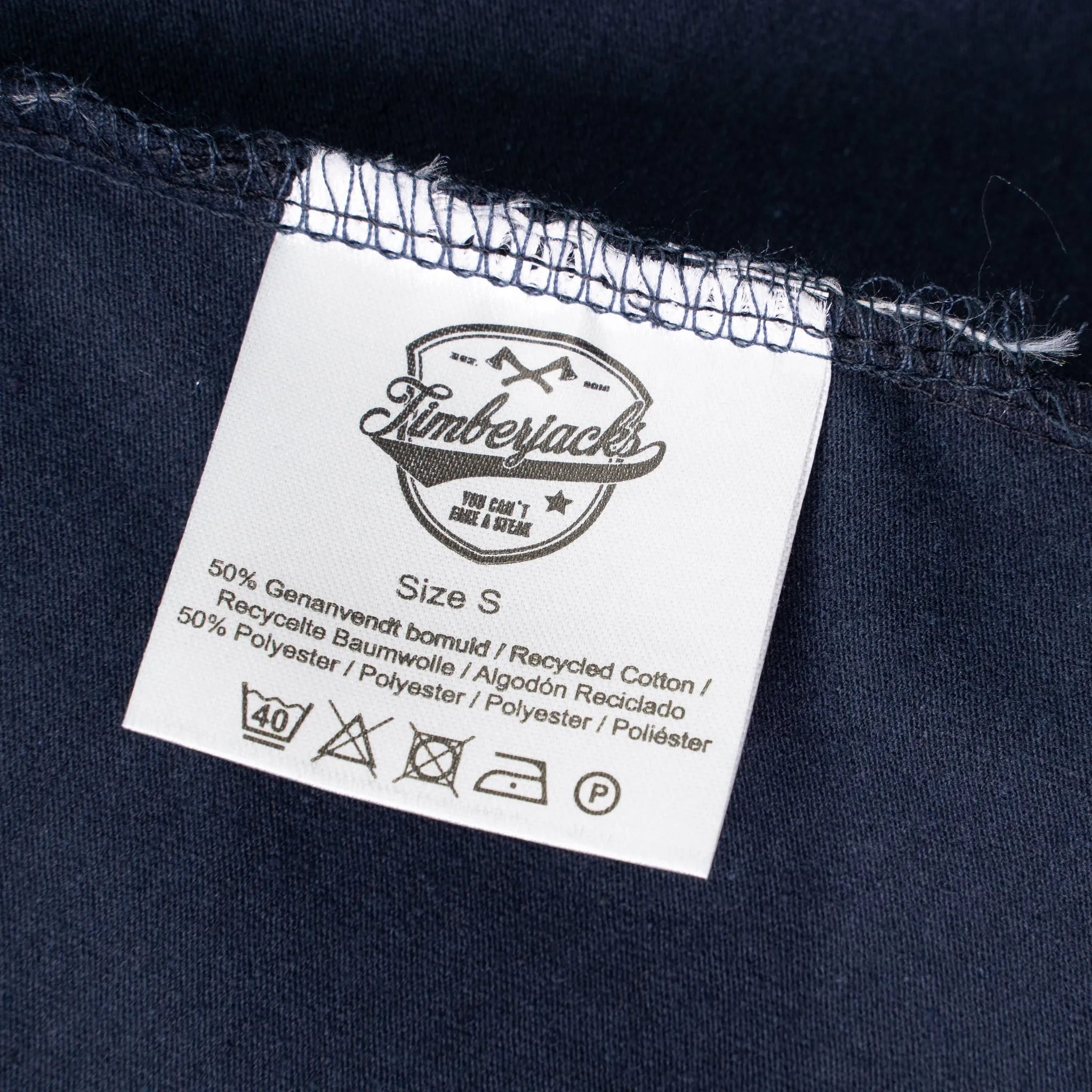 T-Shirt Timberjacks Service Crew Women Dark Navy Recycled Cotton - timberjacks.store