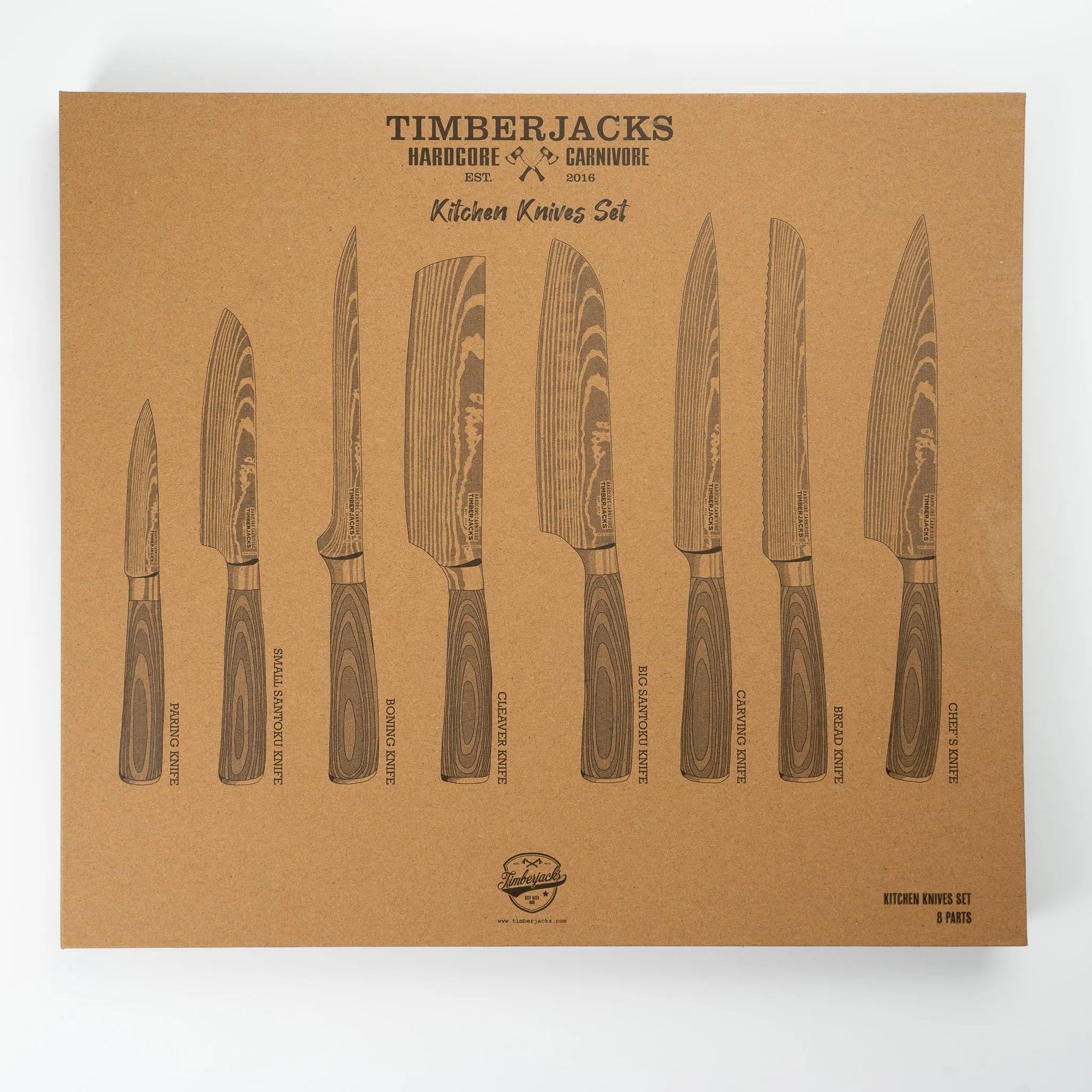 Timberjacks Kitchen Knives Set - 8 Parts - timberjacks.store