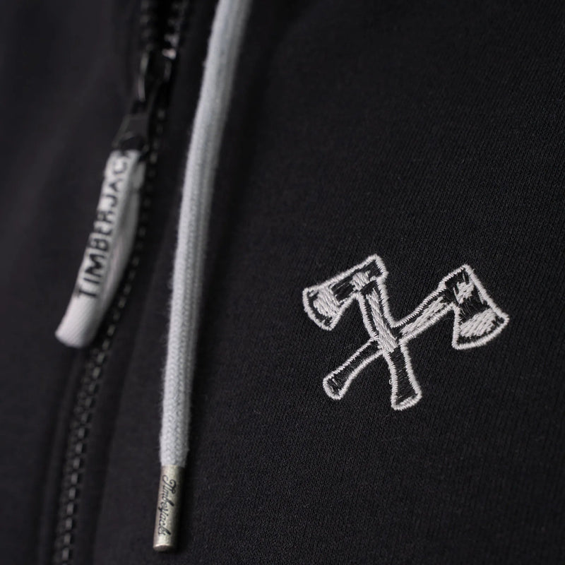Zip Hoodie Basic Nero - timberjacks.store