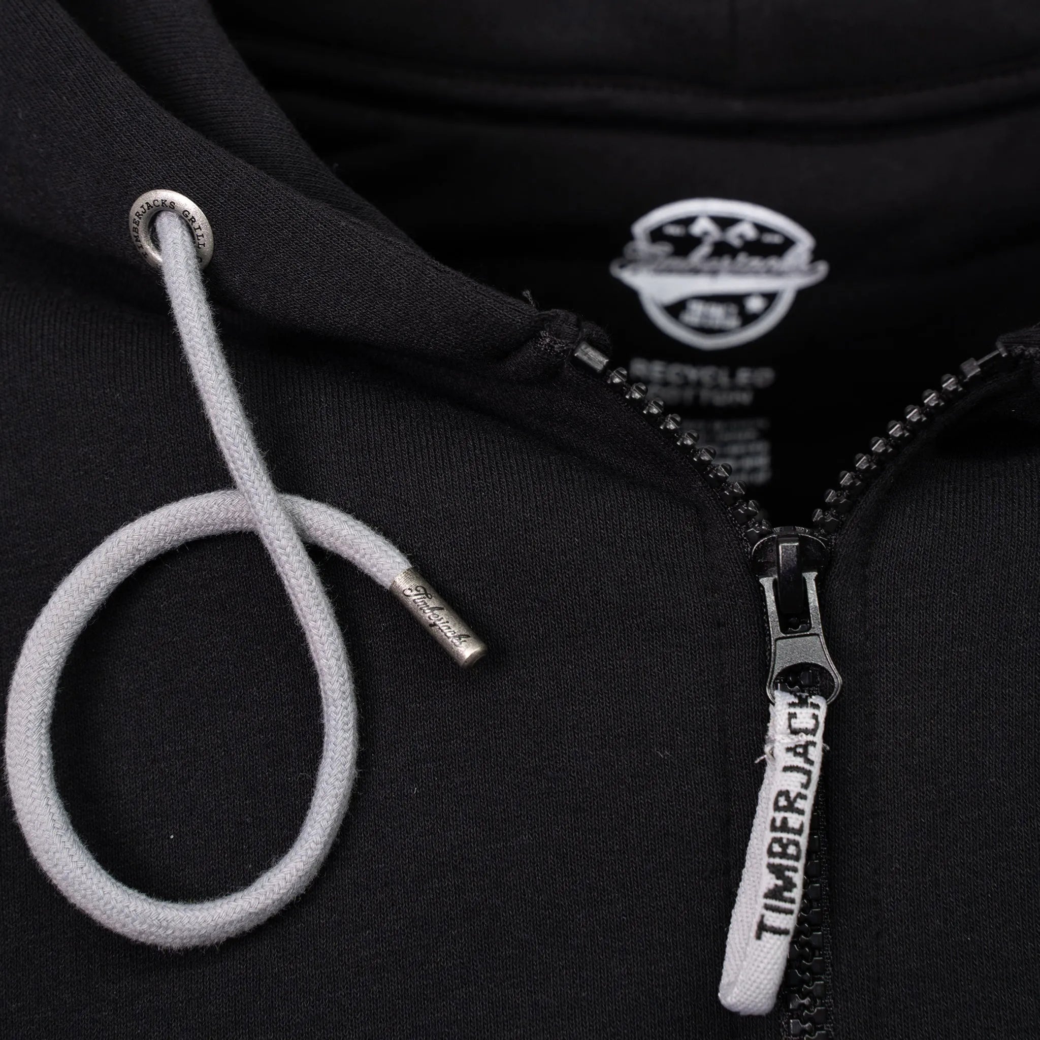 Zip Hoodie Basic Nero - timberjacks.store
