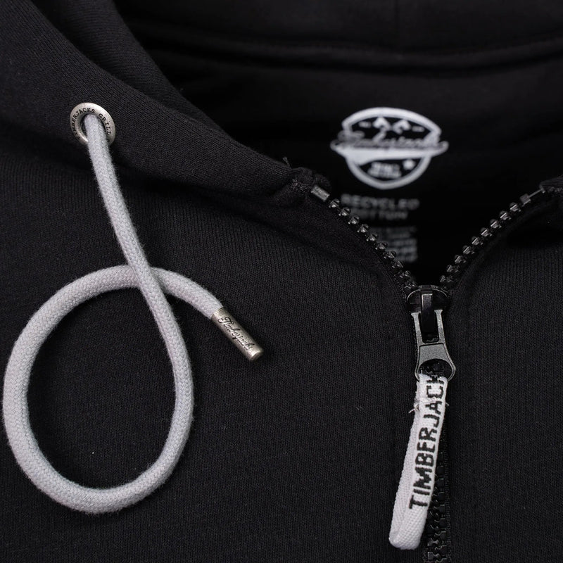 Zip Hoodie Basic Nero - timberjacks.store
