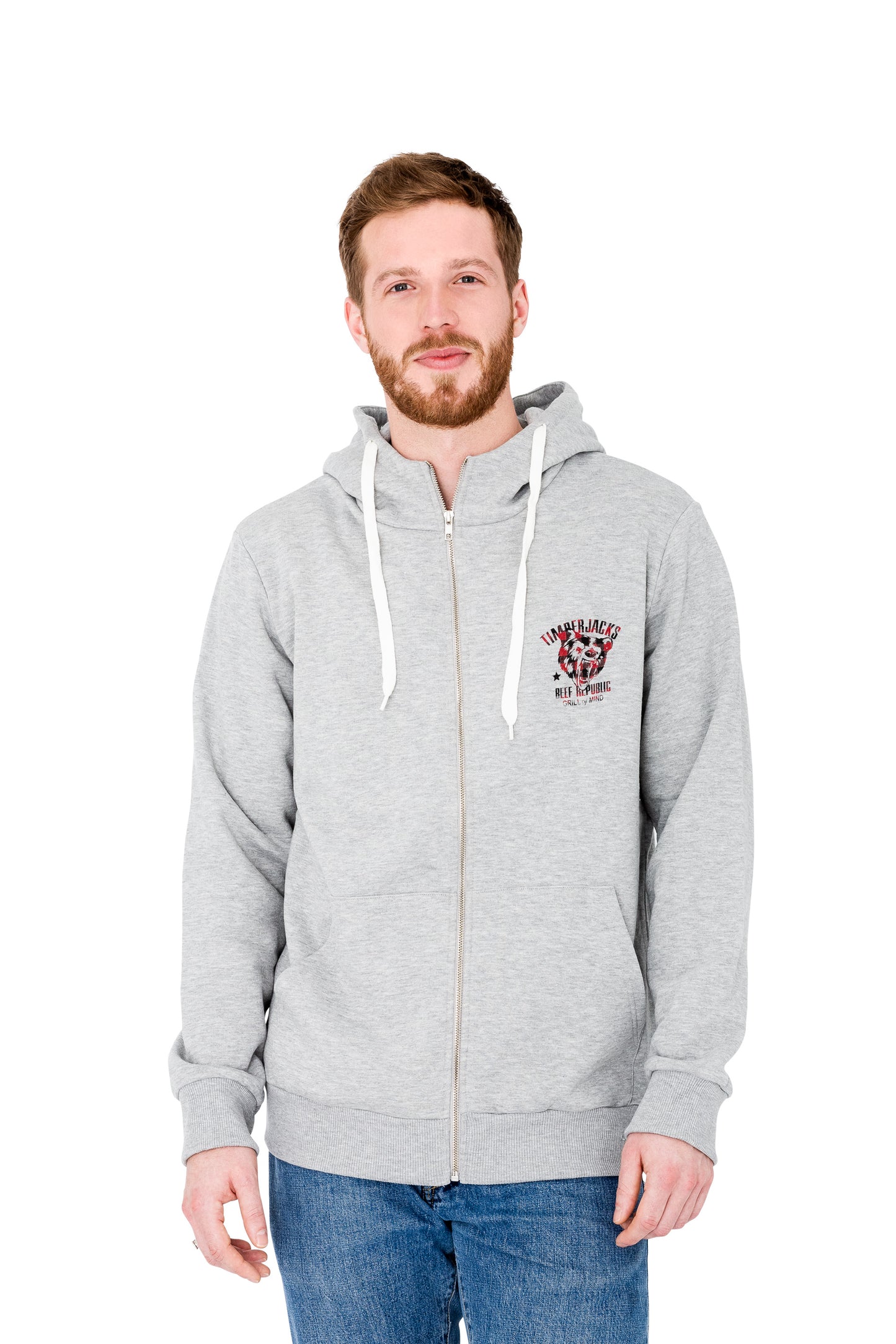 Zip Hoodie Grizzly Grey Check