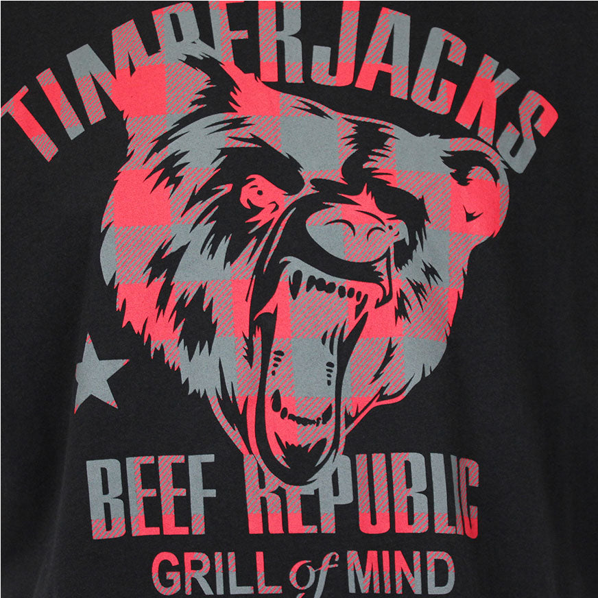 T-Shirt Grizzly Men Black Check