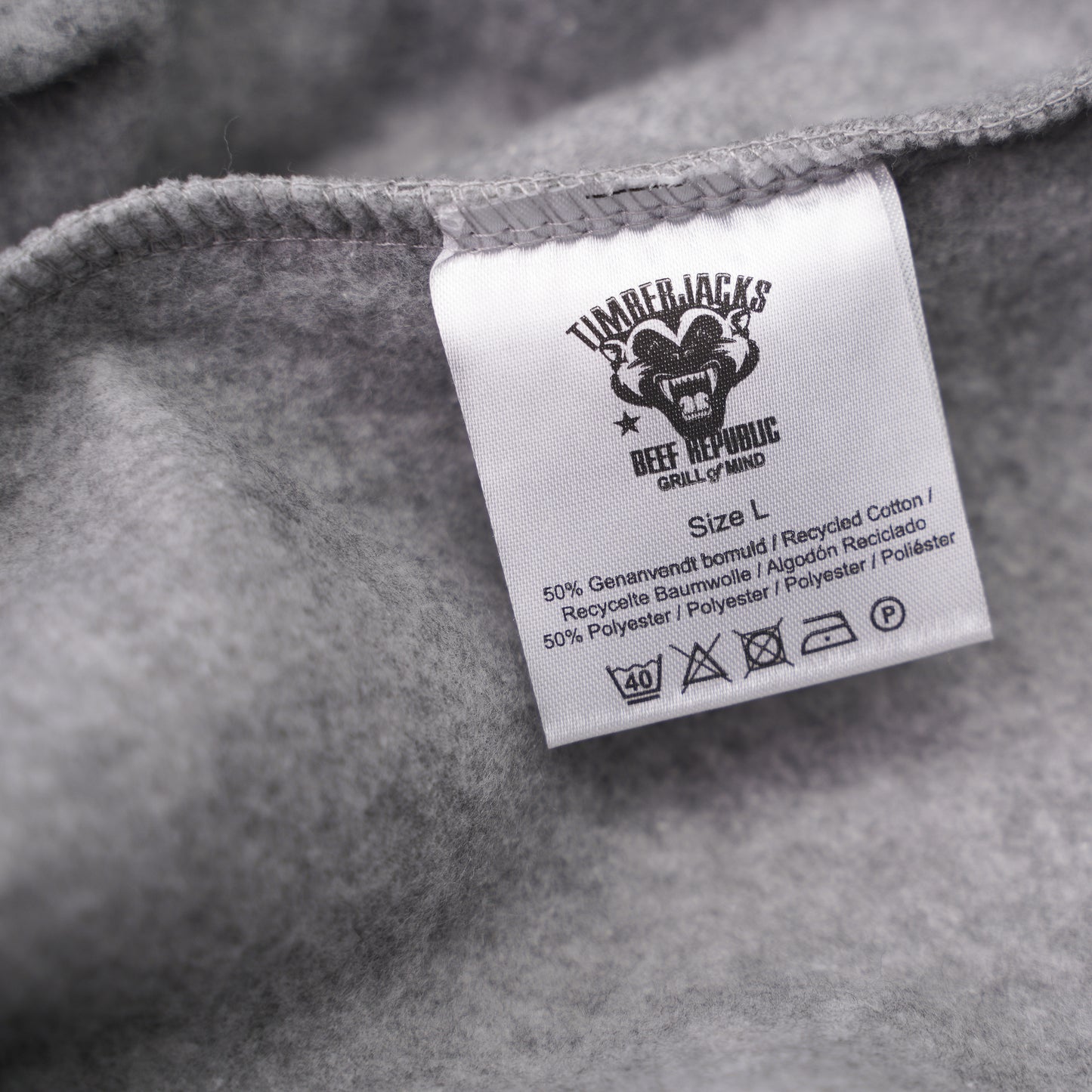 Hoodie Badger Ash Grey Recycled Cotton