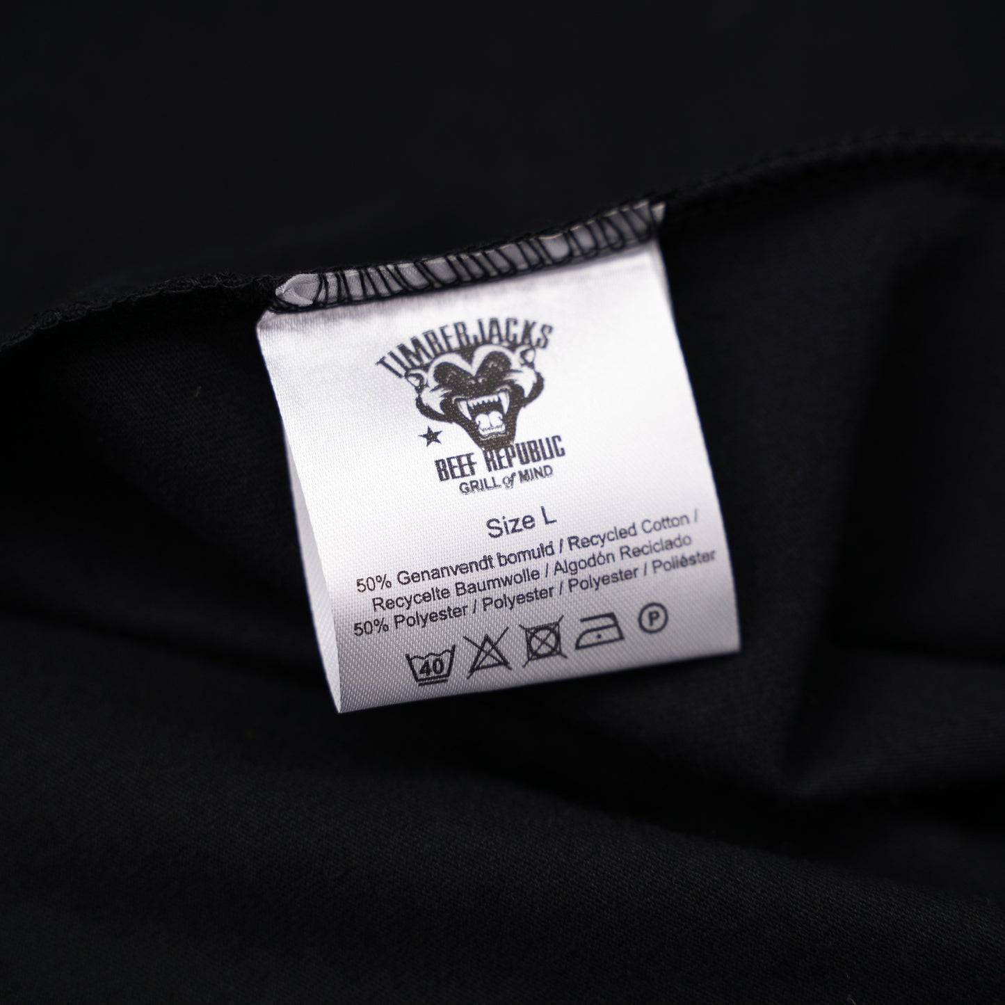 T-Shirt Badger Men Nero Recycled Cotton
