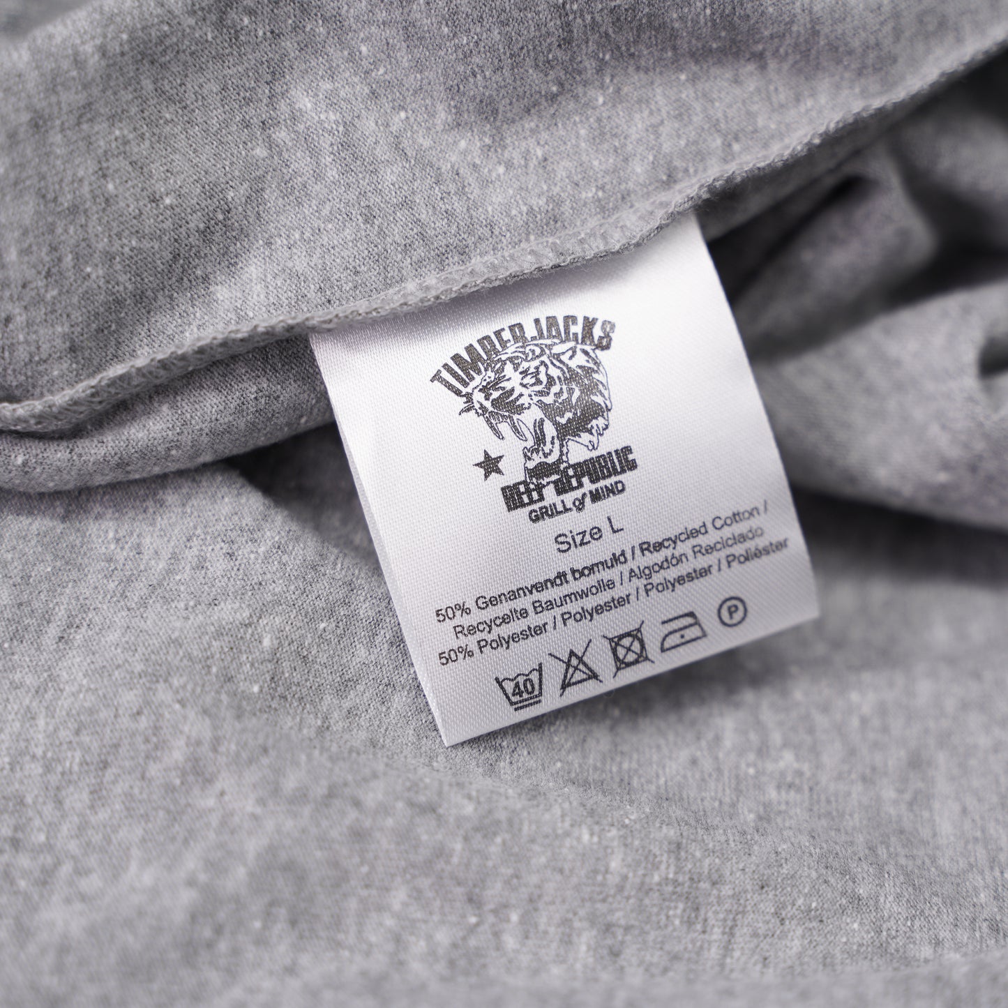 T-Shirt Tiger Men Ash Grey Recycled Cotton